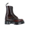 GRINDERS - ALICE X BURGUNDY RUB OFF LEATHER BOOT WITH DOUBLE SOLE UNIT (10 EYELET) - The British Boot Company LTD