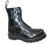 GRINDERS - CAMDEN BLACK LEATHER BOOT (2 STRAPS) (10 EYELET) - The British Boot Company LTD