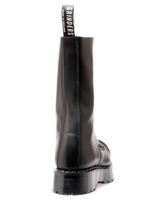 GRINDERS HERALD X BLACK GREASY LEATHER BOOT WITH DOUBLE SOLE 14 EYELET
