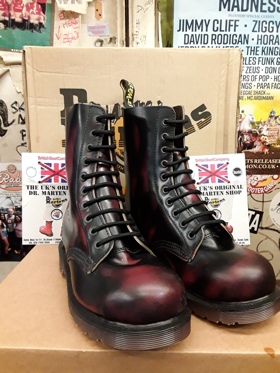 UK3～UK4程度 Dr.Martens STEEL TOE 10ホール 英国製 DR Martens Made in England Burgundy 10 hole Steel boots size 4