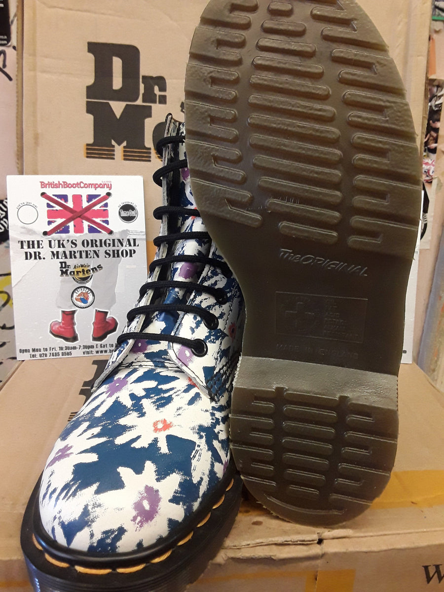 Dr Martens vintage Blue Dolphin Meadow flowers 1460z ,Made in