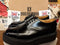 George Cox X Platform Black 4 Hole Patent capped Oxfords Size 10