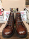 Dr Martens Les Monkey Boots, Size UK12, Made in England, Brown Polished Leather, 7 hole Boots