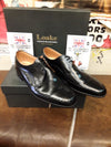 Loakes Made in England, Size UK 9.5, Vintage 80's, Black Leather Shoes, 3 Hole Shoe  / 761b