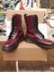 Dr Martens 1490 Vintage 90's, Size UK3, Made in England, Womens Leather Boots, Cherry 10 Hole