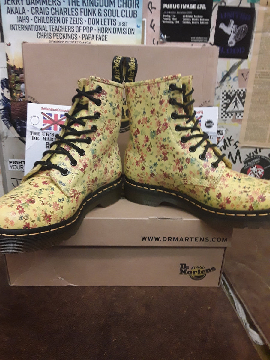 Dr Martens 1460 Sun Yellow Flowers Various Sizes