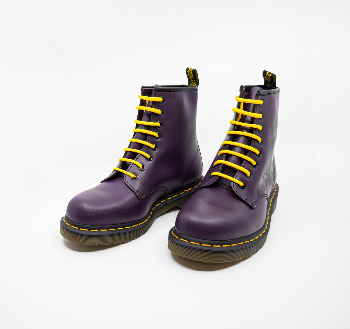Dr Martens Boots Size UK4 7 Purple Boots Women s Leather Boots Logo Printed 8 eye Boots