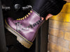 Dr Martens Boots, Size UK4-7, Purple Boots, Women's Leather Boots / Logo Printed, 8 eye Boots