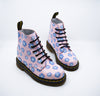 Dr Martens Boots, Size UK 2-5 / Pink Magenta and Blue Floral print / Limited Edition Boots