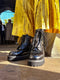 Grinders Black Boots, Platform Sole, Zip and Lace, Goodyear Welted Boots, Leather Boots, 8 eye Boots