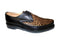 GEORGE COX - BLACK LEATHER AND MINIPARD ANIMAL PRINT SHOE (8075) - The British Boot Company LTD