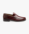 LOAKE - &quot; PRINCETON&quot; BURGUNDY LEATHER LOAFER SHOE WITH LEATHER SOLE - The British Boot Company LTD