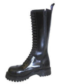 NPS - BLACK LEATHER BOOT WITH ZIP AND STITCHED STEEL TOE CAP (20 EYELET) - The British Boot Company LTD