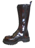 NPS - BURGUNDY RUB OFF LEATHER  BOOT  WITH ZIP AND STITCHED STEEL TOE CAP (20 EYELET) - The British Boot Company LTD