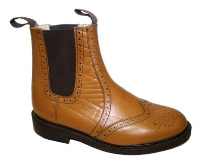 NPS TAN LEATHER BROGUE DEALER BOOT