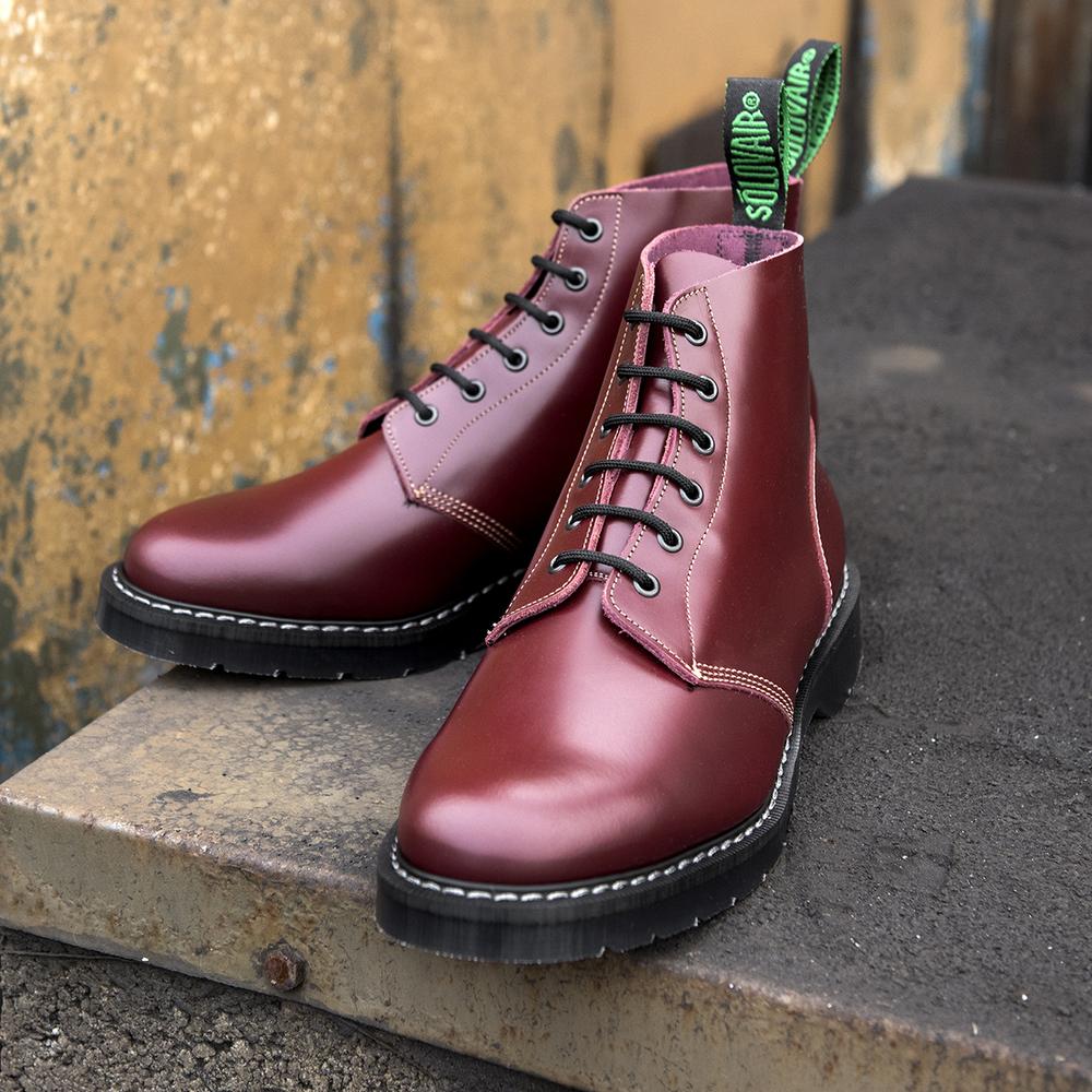SOLOVAIR "ASTRONAUT" OXBLOOD LEATHER BOOT (6 EYELET)