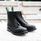 SOLOVAIR - BLACK GREASY 8 EYE DERBY BOOT