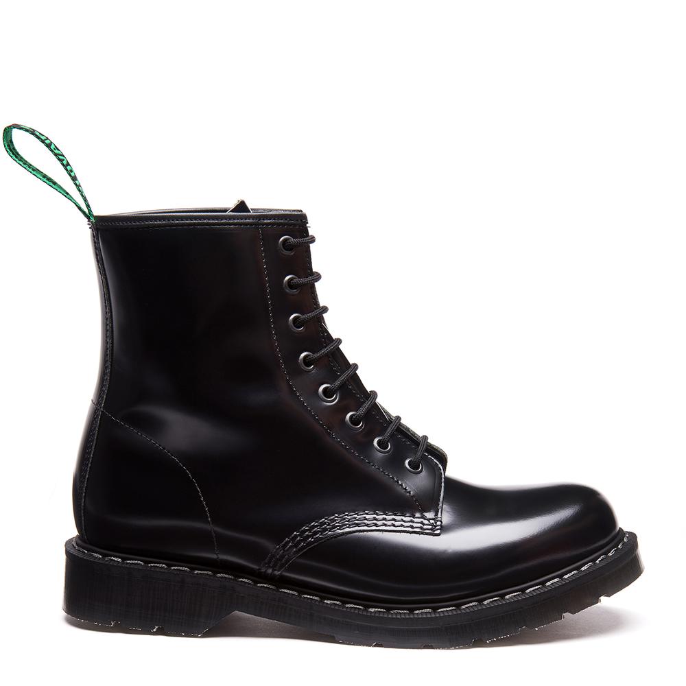 SOLOVAIR BLACK HI-SHINE EYE DERBY BOOT - Main Image