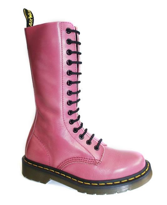 Pink Doc Martin DR Martens - Pink Vintage Leather Boot (14 Eyelet)