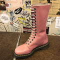 DR MARTENS - PINK VINTAGE LEATHER BOOT (14 EYELET) - The British Boot Company LTD