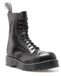 GRINDERS - BULLDOG X BLACK SMOOTH LEATHER BOOT (10 EYELET) - The British Boot Company LTD