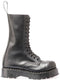 GRINDERS - HERALD X BLACK GREASY LEATHER BOOT WITH DOUBLE SOLE (14 EYELET) - The British Boot Company LTD