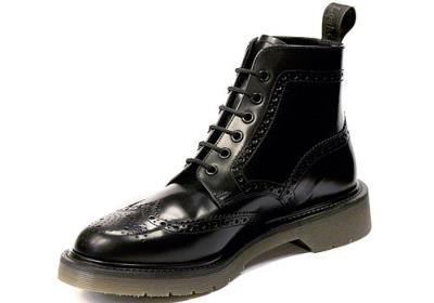 LOAKE - BLACK SMOOTH LEATHER BROGUE BOOT (860) - The British Boot Company LTD