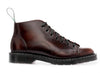 SOLOVAIR - BURGUNDY RUB OFF HI-SHINE MONKEY BOOT - BLACK SOLE (7 EYELET) - The British Boot Company LTD