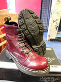 MADE IN ENGLAND Dr Martens Red Synthetic Patent Size 4