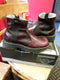 Dr Martens Vintage 80's, Size UK4, Made in England, Womens Dark Red side zip Boots