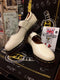 Dr Martens Strap Shoes, Made in England, Size UK5, Vintage 90's, Off White Patent  / 8141z