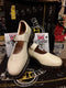 Dr Martens Strap Shoes, Made in England, Size UK5, Vintage 90's, Off White Patent  / 8141z