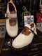 Dr Martens Strap Shoes, Made in England, Size UK5, Vintage 90's, Off White Patent  / 8141z
