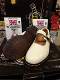 Dr Martens Strap Shoes, Made in England, Size UK5, Vintage 90's, Off White Patent  / 8141z