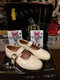 Dr Martens Strap Shoes, Made in England, Size UK5, Vintage 90's, Off White Patent  / 8141z