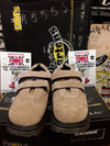 Dr Martens Made in England beige suede double Velcro strap shoe size 4