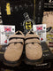 Dr Martens Made in England beige suede double Velcro strap shoe size 4
