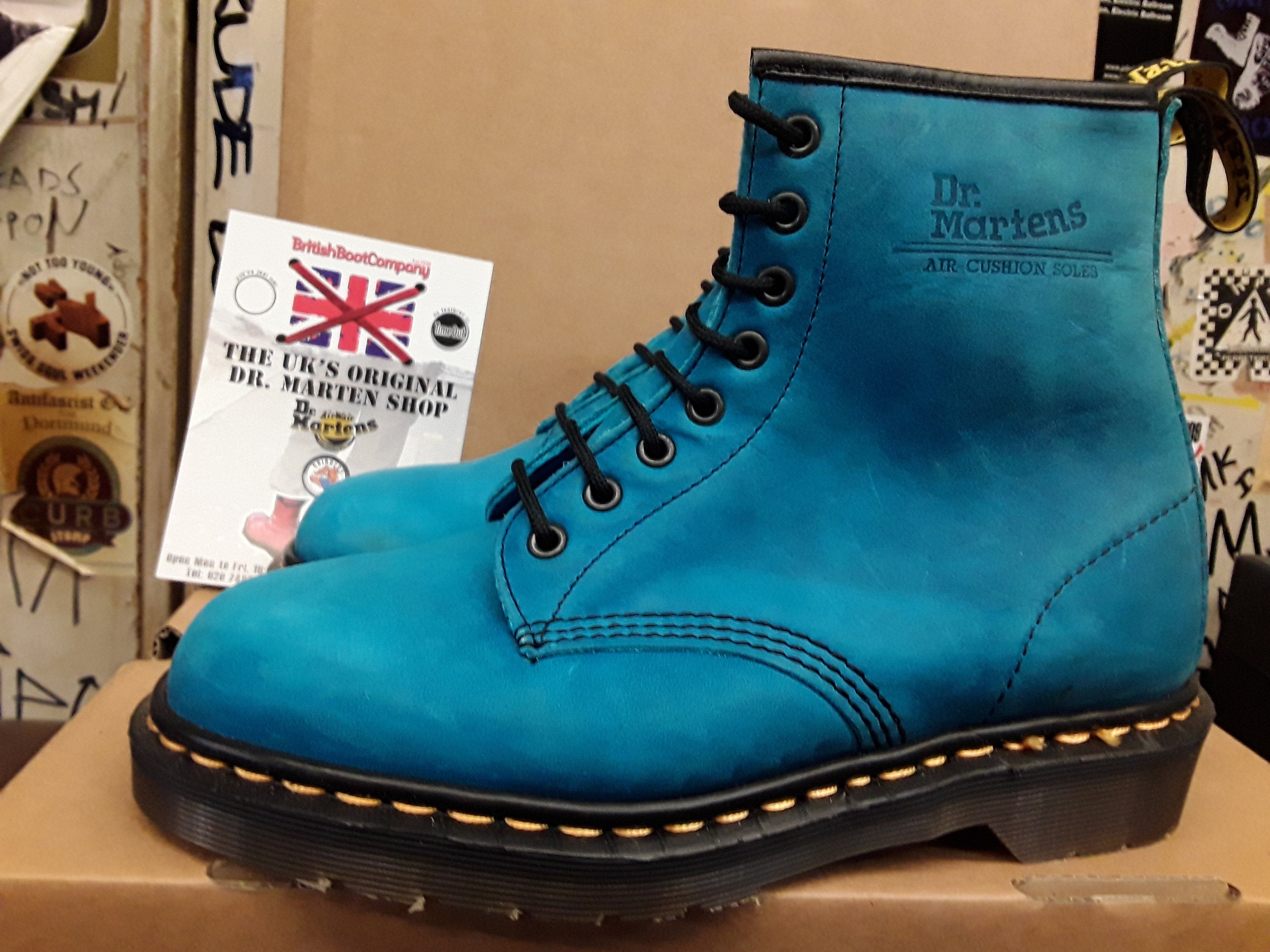 Dr Martens Turquoise Nubuck 1460z SIZE and a Made in England