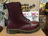 Dr Martens Cherry Red / 10 Eye Steel Toe Capped Boots, Womens Leather Boots / 1919z