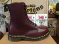 Dr Martens Cherry Red, Size UK5,8-11 / 10 Eye Steel Toe Capped Boots, Womens Leather Boots / 1919z