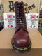 Dr Martens Cherry Red / 10 Eye Steel Toe Capped Boots, Womens Leather Boots / 1919z