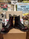 DR Martens Made in England Burgundy 10 hole Steel boots size 4.  Vintage