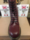 Dr Martens Cherry Red / 10 Eye Steel Toe Capped Boots, Womens Leather Boots / 1919z