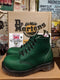 Dr Martens vintage Green waxy 6 hole boot,  platform sole.size 4 Made in England