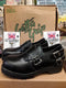 Dr Marten Getta grip Size 4 black buckle engineer shoe. Made in England