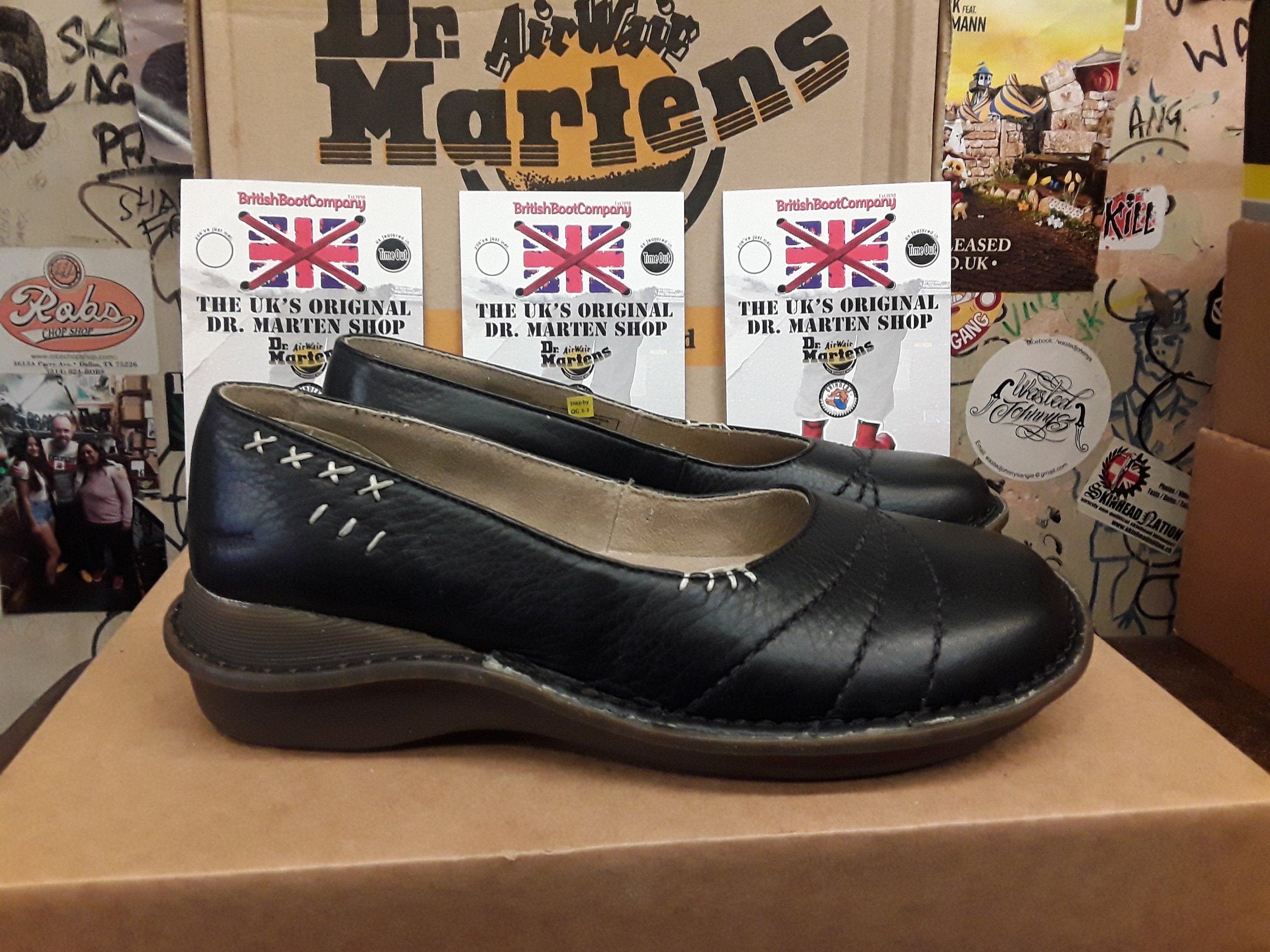 Dr Martens Slip On Shoe size UK5 Black Soft Leather Womens Loafers
