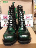 Dr Martens Getta Grip  Emerald Green made in England steel toe Boots Size 4