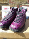 Dr Martens Boots / Size UK4 / Made in England / purple wet look leather ankle boots / Rare