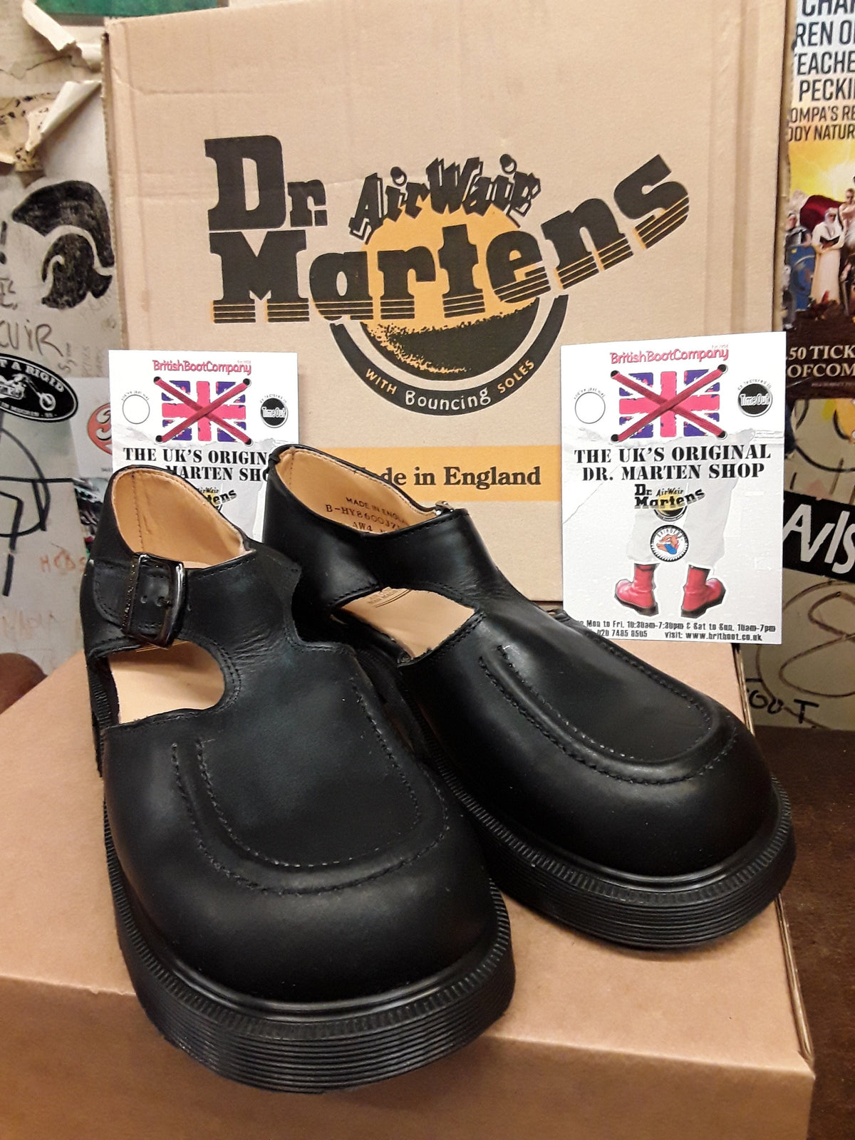 DR Martens Black waxy Heeled Mary Janes/ T Bars,Made in England,Various sizes