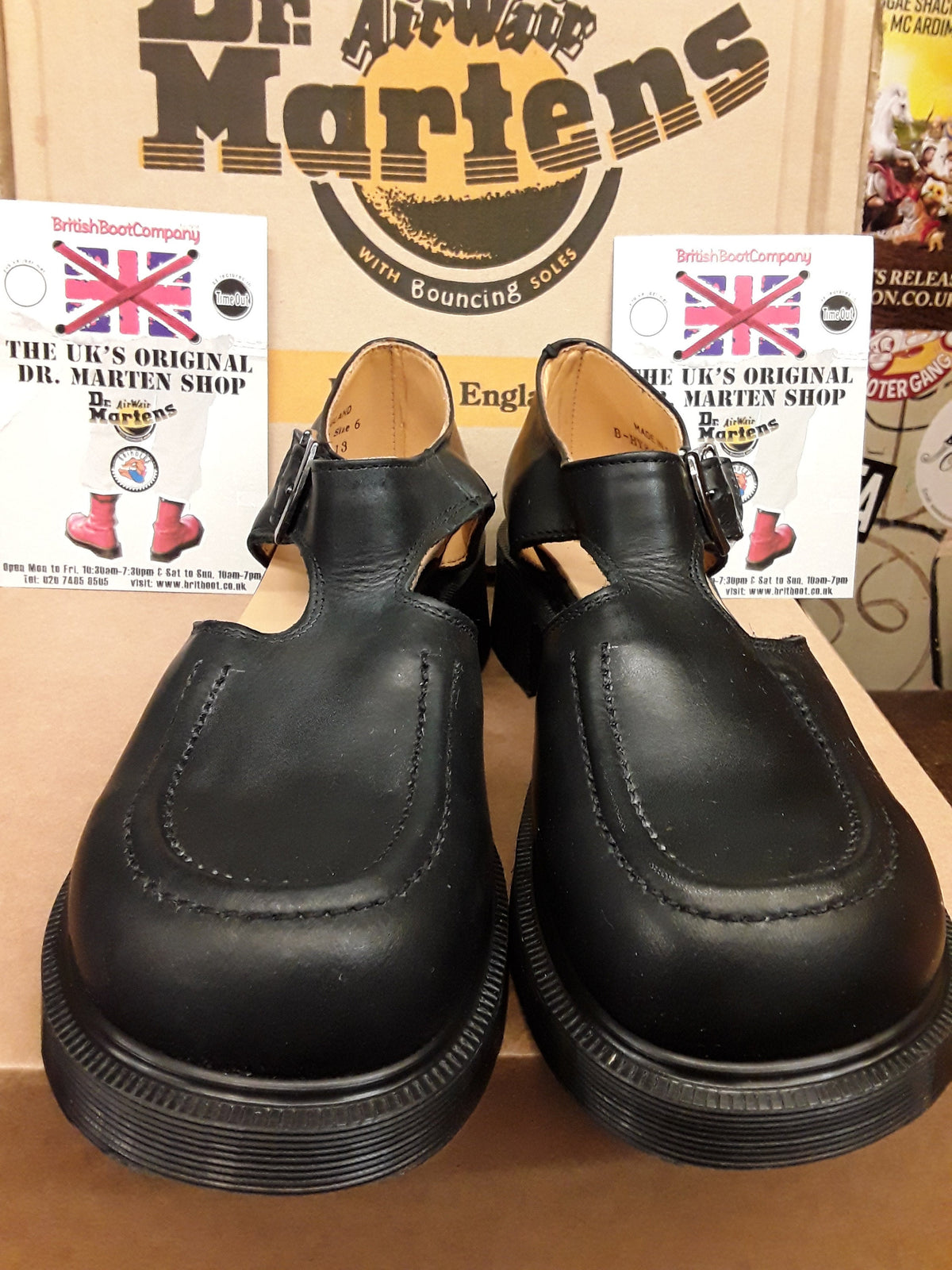 DR Martens Black waxy Heeled Mary Janes/ T Bars,Made in England,Various sizes